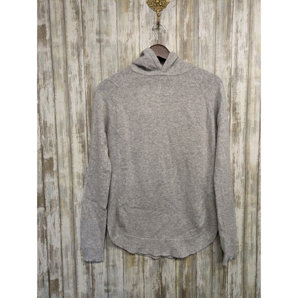 Theory Womens Cashmere Sweater Curved Hem Hoodie Soft Lightweight Approx S $335 - Picture 1 of 8